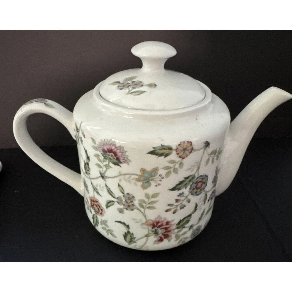Andrea by Sadek Buckingham Teapot and Cheese Tray Floral Chintz Vintage Japan